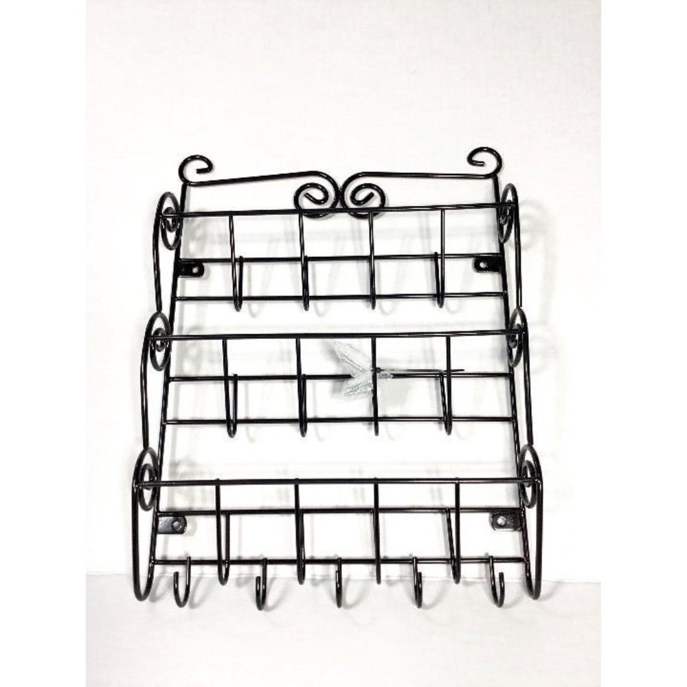 3-Tier Letter Rack with 5 Key Hooks - Picture 2 of 11